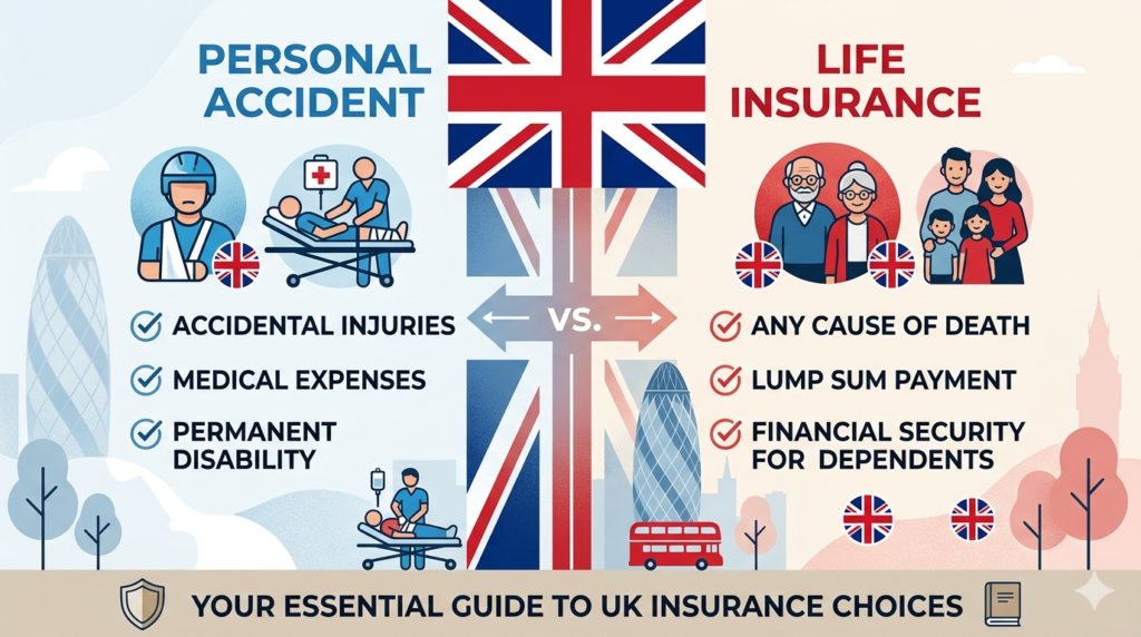 personal accident vs life insurance comparison UK guide