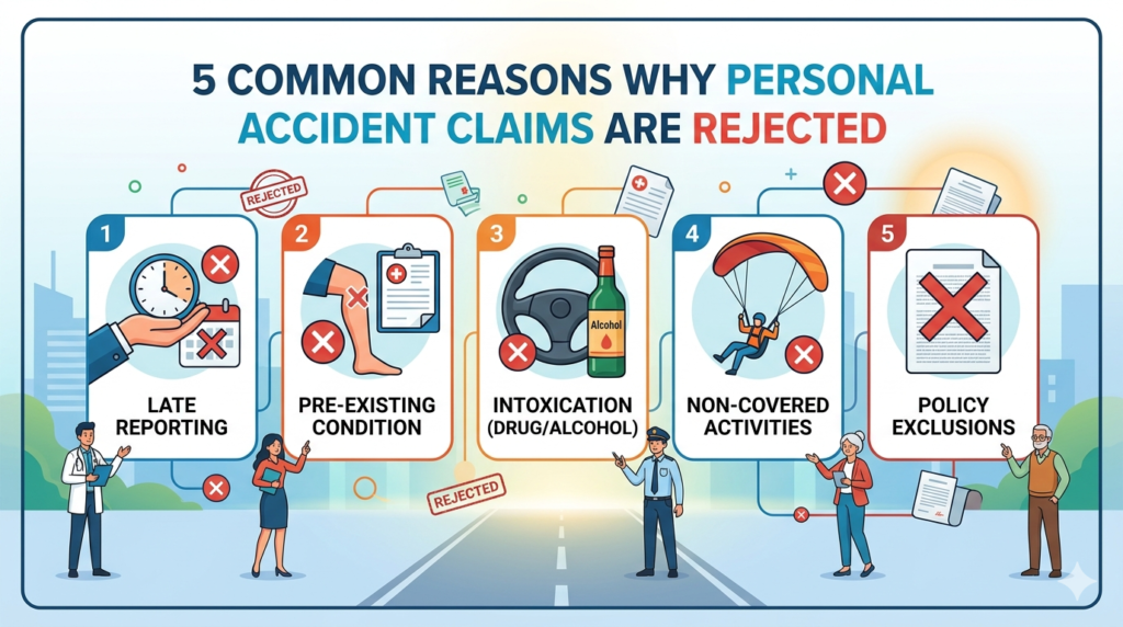 5 Common Reasons Why Personal Accident Claims are Rejected